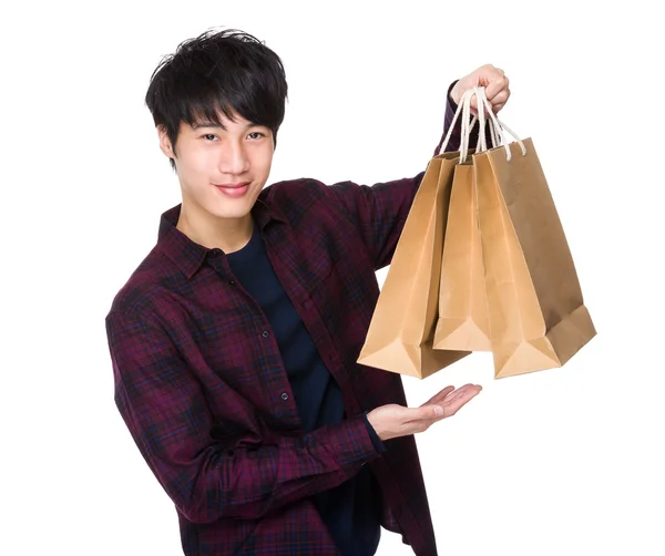 Azjatycki człowiek w plaid shirt — Zdjęcie stockowe