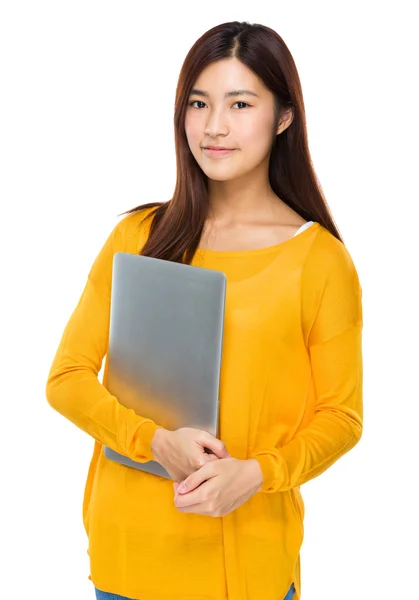 Asian woman in yellow sweater — Stock Photo, Image