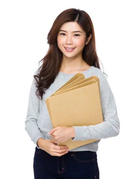 젊은 아시아 여성 회색 스웨터 — 스톡 사진