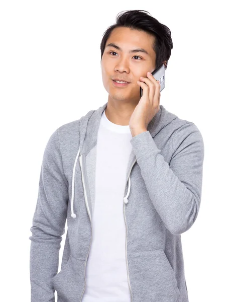 Asian handsome man in grey sweater — Stock Photo, Image