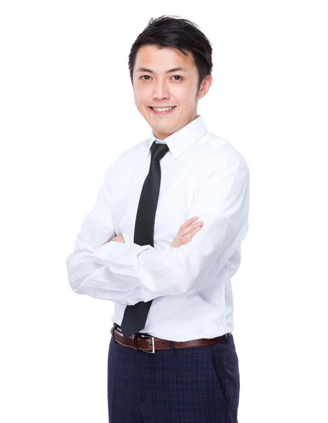 Asian handsome businessman in white shirt — Stock Photo, Image