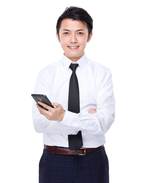 Asiático guapo hombre de negocios en blanco camisa — Foto de Stock