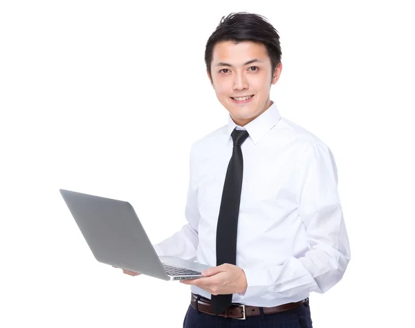 Asiático guapo hombre de negocios en blanco camisa — Foto de Stock