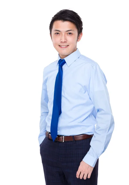 Asian handsome businessman in blue shirt — Stock Photo, Image