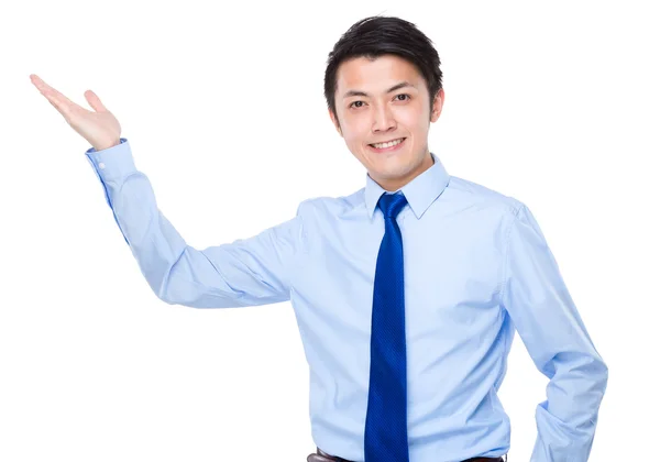 Asiático bonito homem de negócios em camisa azul — Fotografia de Stock