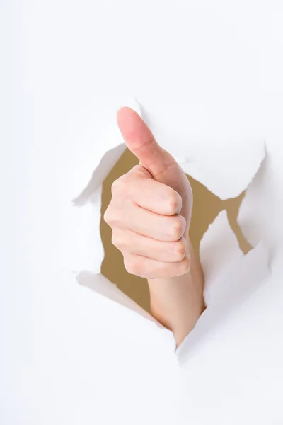 Thumb up hand gesture — Stock Photo, Image