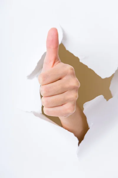 Thumb up hand gesture — Stock Photo, Image