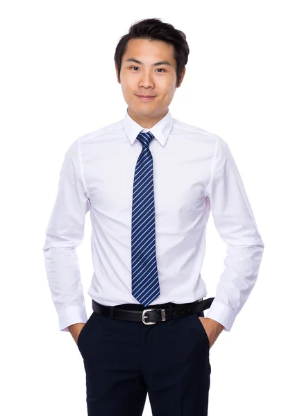 Asian handsome businessman in white shirt — Stock Photo, Image