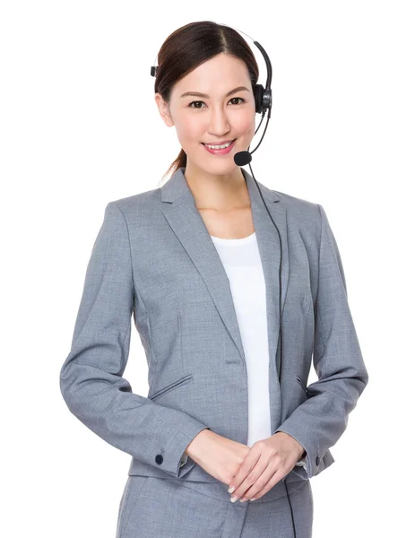Ασίας θηλυκό πελάτη υπηρεσιών συμβούλου — Φωτογραφία Αρχείου
