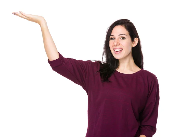 Caucasian young woman in red t shirt — Stock Photo, Image