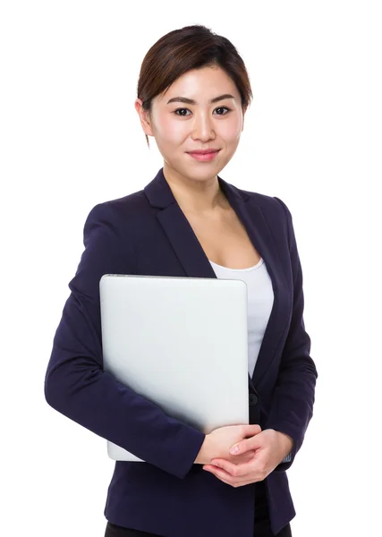 Asiática joven mujer de negocios en traje azul — Foto de Stock