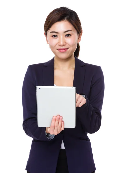 Asian young businesswoman in blue suit — Stock Photo, Image