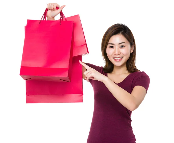 Asiatico giovane donna in rosso t-shirt — Foto Stock