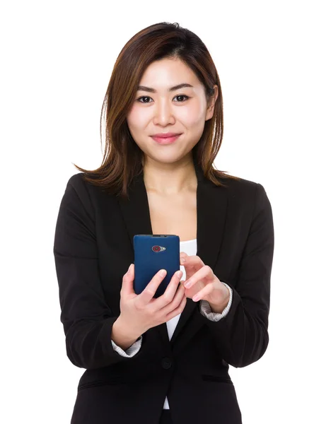 Asian young businesswoman in black suit — Stock Photo, Image