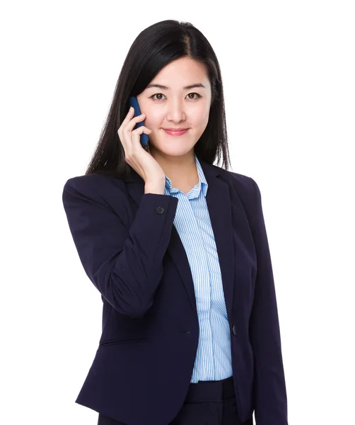 Asian young businesswoman in blue suit — Stock Photo, Image