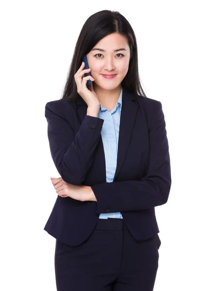 Asian young businesswoman in blue suit — Stock Photo, Image