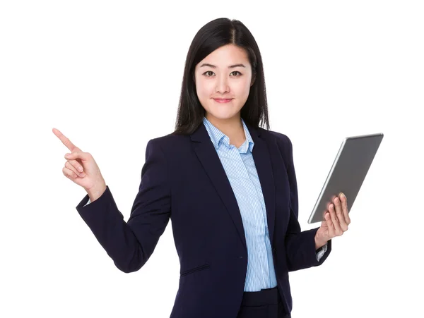 Asian young businesswoman in blue suit — Stock Photo, Image