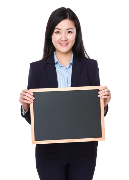 Asiatiska ung affärskvinna i blå kostym — Stockfoto