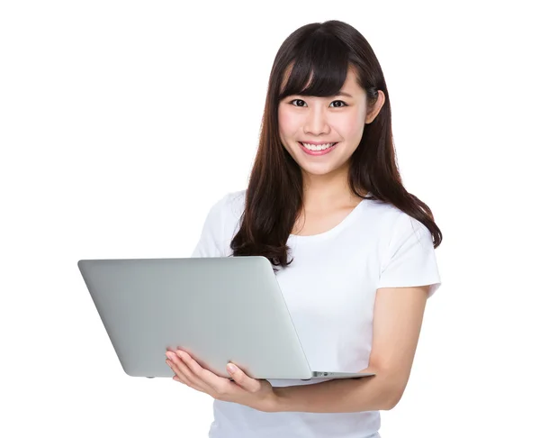 Student use of laptop computer — Stock Photo, Image