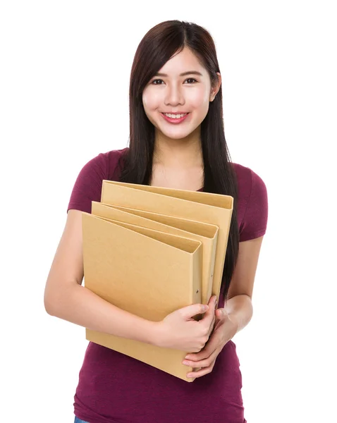Asian young woman in red t shirt — Stock Photo, Image