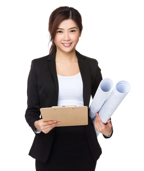 Asian young businesswoman in business suit — Stock Photo, Image