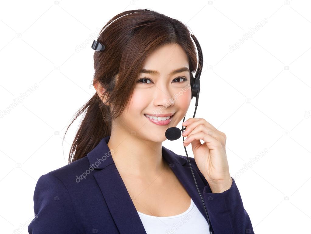 Customer services officer with headset