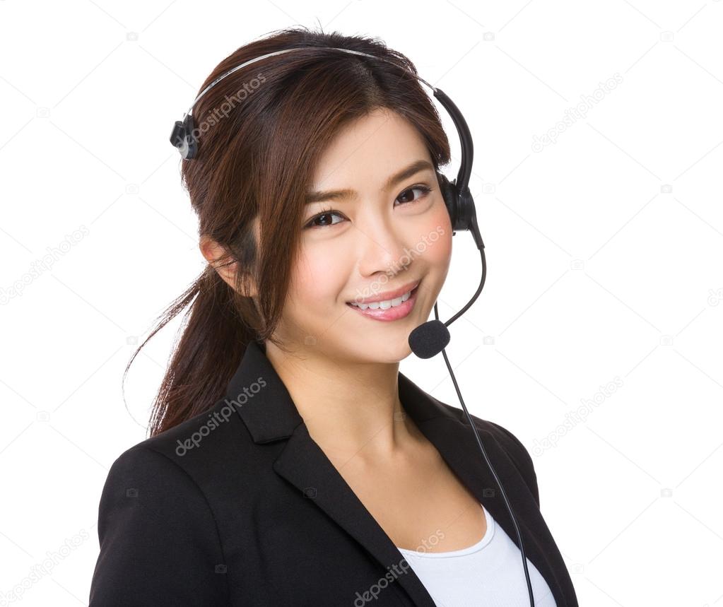Customer services officer with headset