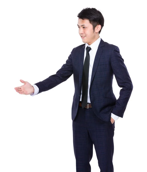 Asian handsome businessman in blue suit — Stock Photo, Image