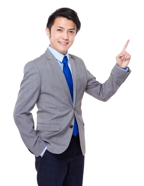 Asian handsome businessman in grey suit — Stock Photo, Image