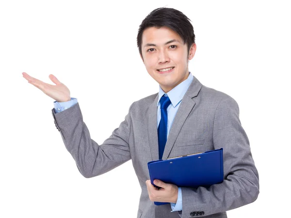 Asiático guapo hombre de negocios en gris traje — Foto de Stock