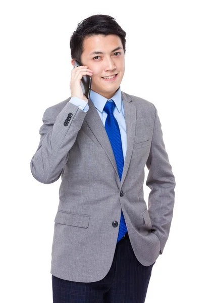 Asian handsome businessman in grey suit — Stock Photo, Image