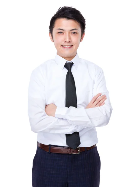 Azjatycki przystojny biznesmen w białej koszuli — Zdjęcie stockowe