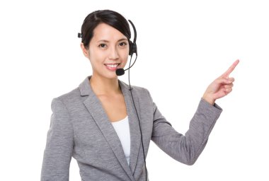 Kulaklık ile Asya iş kadını