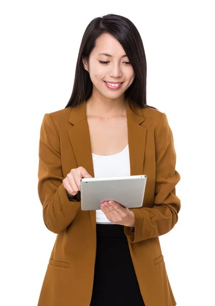 Asian businesswoman in brown suit — Stock Photo, Image