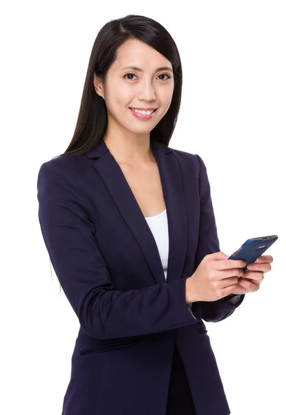 青いスーツのアジア女性実業家 — ストック写真