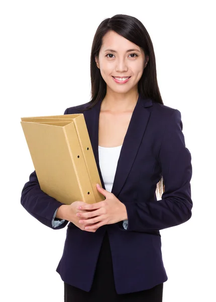 Mujer de negocios asiática en traje azul —  Fotos de Stock