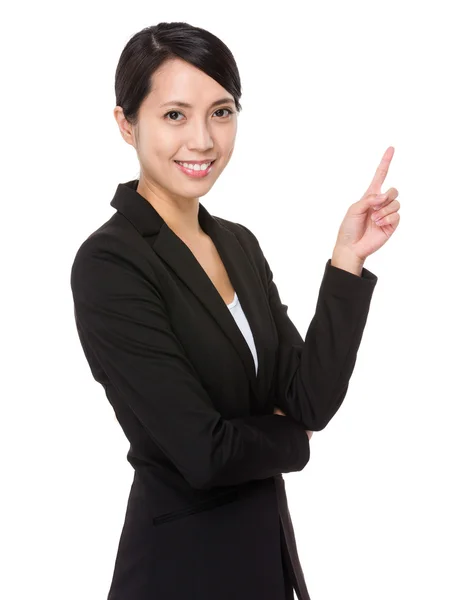 Mujer de negocios asiática en traje negro — Foto de Stock