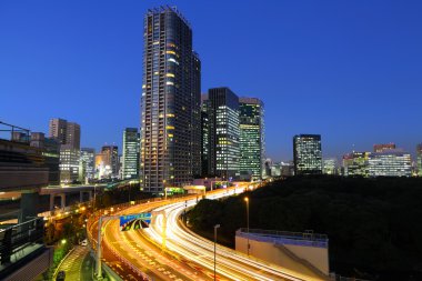 Geceleri Tokyo şehri manzarası