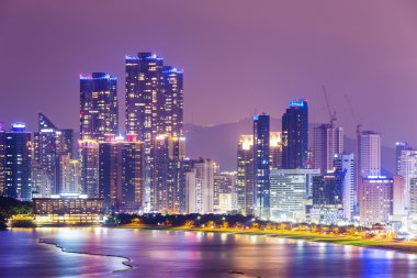 Busan manzarası Haeundae. bölgede
