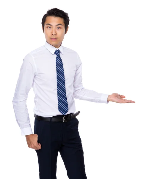 Asian handsome businessman in white shirt — Stock Photo, Image