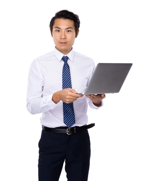 Asiático guapo hombre de negocios en blanco camisa — Foto de Stock