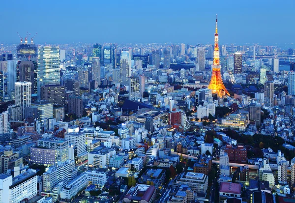 Geceleri Tokyo şehri manzarası — Stok fotoğraf