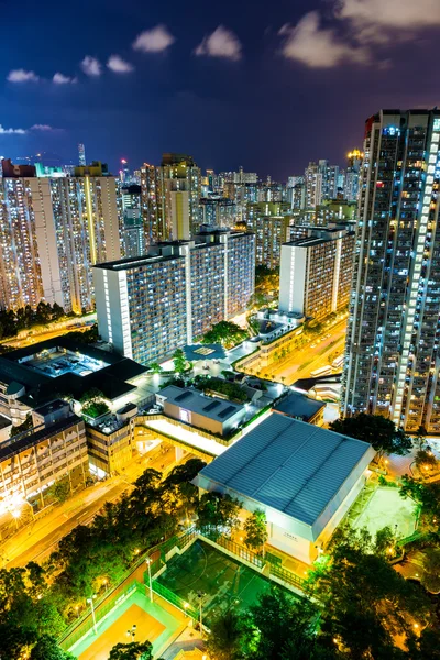 Hong Kong city på nght — Stockfoto