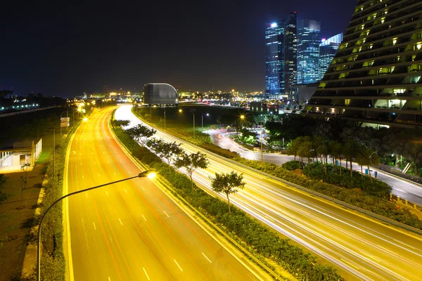 Singapur ciudad por la noche — Foto de Stock