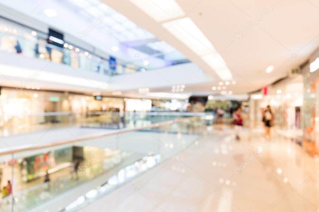 blurred shopping mall