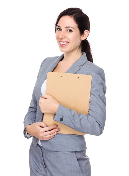 Selbstbewusste kaukasische Geschäftsfrau im Business-Anzug — Stockfoto