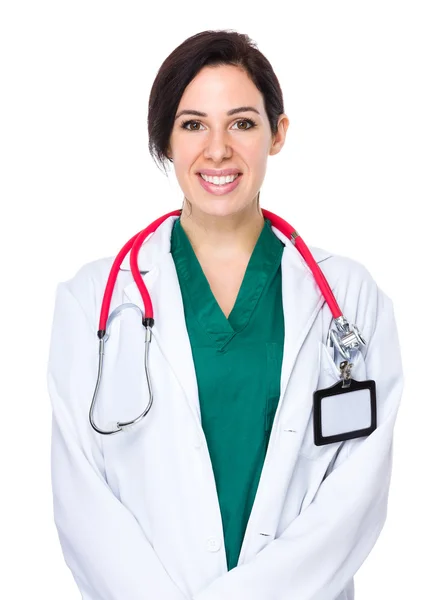 Doctora con estetoscopio — Foto de Stock