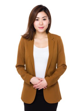 Asya genç iş kadını iş kıyafeti