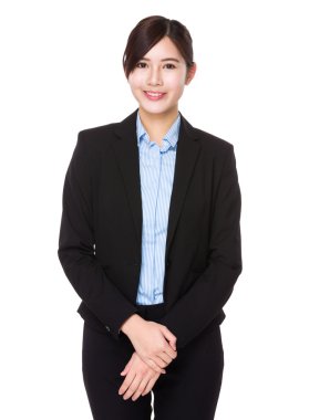 Asya genç iş kadını iş kıyafeti