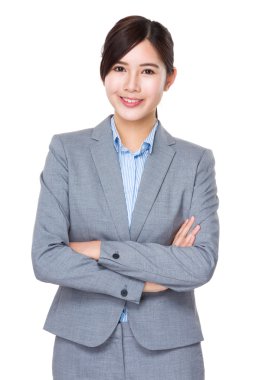 Asya genç iş kadını iş kıyafeti